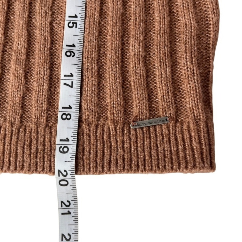 Abercrombie & Fitch Ribbed V-Neck Sweater Women's Small Mocha‎ Brown Cropped Fit - Picture 7 of 7